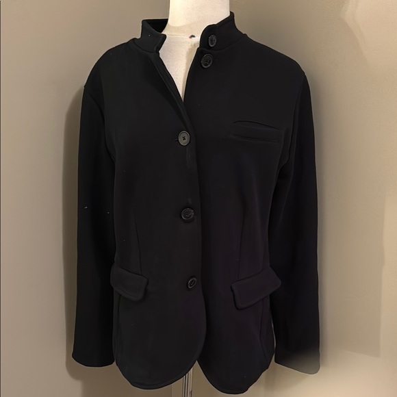 Banana Republic Black Military Short Collar Button Uo Blazer Size Large - Picture 1 of 5